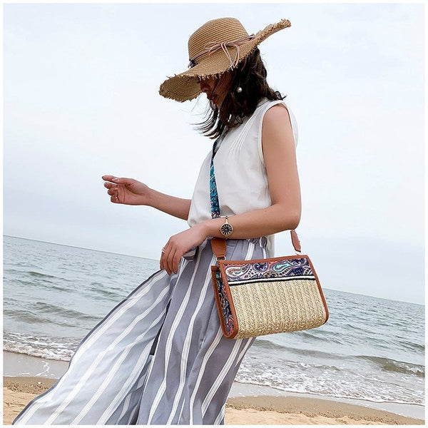 Retro Straw Shoulder Bag